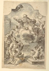 Votivbild eines Jungen, präsentiert von seinen Eltern an St. Nikolaus von Bari