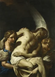 Christus wird von Engeln unterstützt