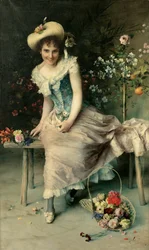 Schönheit auf einer Gartenbank, 1897