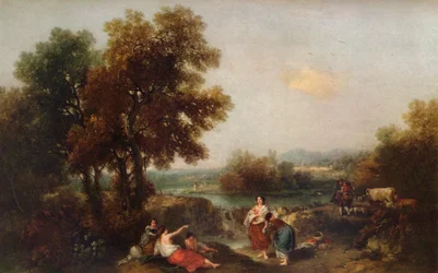 Landschaft mit Figuren, 18. Jahrhundert, 1915