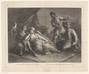 Frau liegend auf einem Teppich