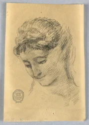 Skizze eines Frauenkopfes