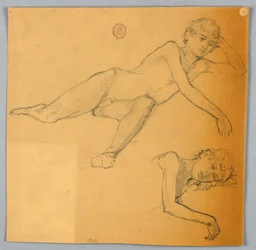 Studien einer nackten Figur