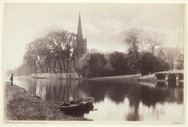 Stratford-on-Avon, Kirche vom Avon aus, 1860-94