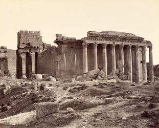 Der Tempel des Jupiter, von Nordosten, Baalbek