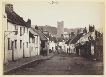 [Unbetitelt, strohgedeckte Häuser und Kirche], 1860-94
