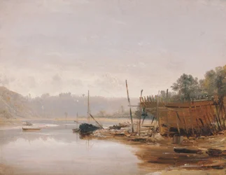 Bootsbau bei Dinan, Bretagne