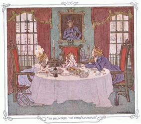 Er überbrachte die Botschaft der Fee, aus Der magische Fischknochen, veröffentlicht von Warne & Co, um 1940