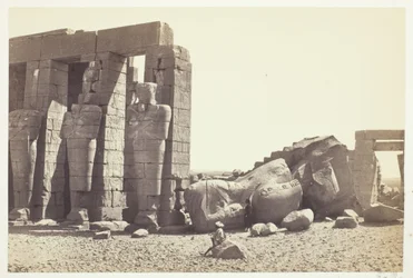 Osiride-Säulen und großer gefallener Koloss, ca. 1857, gedruckt 1862