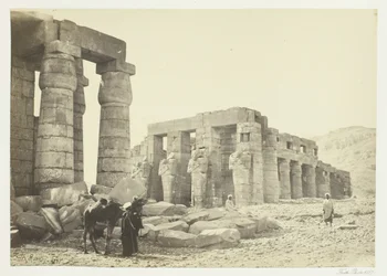 Das Memnonium, Theben, von der Ebene, 1857