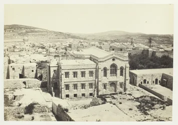 Die neue englische Kirche vom Turm des Hippikus, Jerusalem, 1857