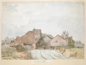 Eine farbige Ansicht einer Ölmühle, nahe Twickenham Common