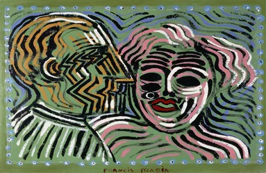Paar mit dem Profil von Marcel Duchamp