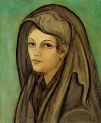 Frau in einer Mantilla