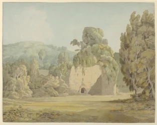Eine efeubewachsene Ruine