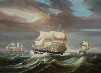 Blackwall-Fregatten bei steifer Brise