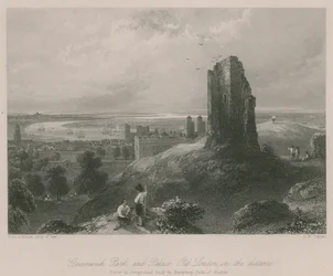 Greenwich Park und Palast, Alt-London in der Ferne