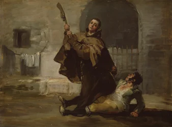 Bruder Pedro schlägt El Maragato mit dem Gewehrkolben, ca. 1806