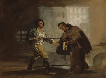 Bruder Pedro bietet El Maragato Schuhe an und bereitet sich darauf vor, seine Waffe beiseite zu schieben, um 1806