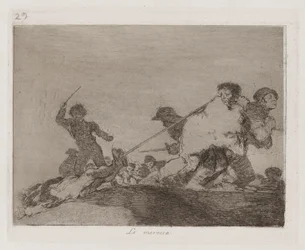 Er verdiente es (Lo merecia), Platte 29 aus Los desastres de la guerra (Die Schrecken des Krieges)