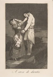 Blatt 12 aus Los Caprichos: Auf der Jagd nach Zähnen, 1799