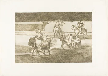 Banderillas mit Feuerwerkskörpern, Platte 31 aus Die Kunst des Stierkampfs