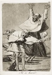 GOYA Y LUCIENTES, Francisco de (1746-1828). Es ist Zeit. 1797-1799. Tafel 80 aus "Los Caprichos", Radierung, polierte Aquatinta, Kaltnadel und Meißel. Romantik. Gravur. Radierung. SPANIEN. MADRID (AUTONOME GEMEINSCHAFT). Madrid. Nationalbibliothek