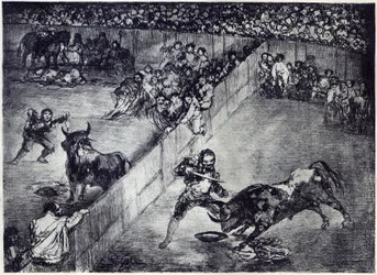 Plaza partida - Teil einer Serie von 4 Stierkämpfen, bekannt als die „Stiere von Bordeaux“