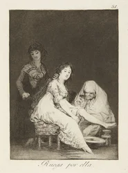 Bete für sie (Sie betet für sie), Tafel 31 aus „Los Caprichos“