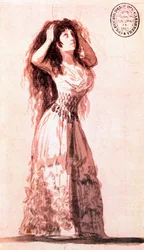 Herzogin Alba richtet ihr Haar. Zeichnung von Francisco de Goya y Lucientes (1746-1828). 1796