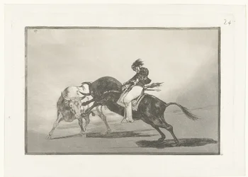 Mariano Ceballos reitet auf einem Stier