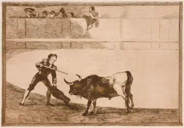 Pedro Romero tötet den stehenden Stier, aus der Serie Tauromaquia