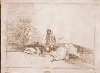 Die Schrecken des Krieges: Niemand hilft ihm (vorbereitende Zeichnung)