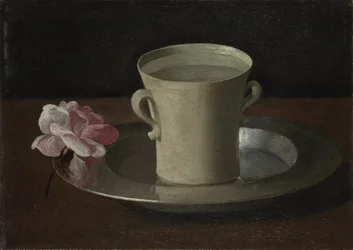 Eine Tasse Wasser und eine Rose, um 1630