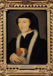 Porträt von Margarita von Angoulême (1492-1549), Königin von Navarra, Schwester von Franz I. Gemälde zugeschrieben an Francois Clouet (1515-1572). 16. Jahrhundert. Chantilly, Museum Conde