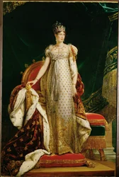 Die Kaiserin Marie-Louise in einem Staatsgewand mit kaiserlichen Bienen bestickt