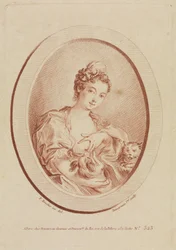Junge Frau mit Schoßhund und Kätzchen