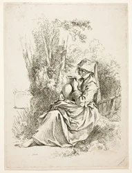 Bäuerin mit Krug