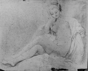 Sitzende nackte Frau