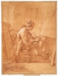 Der Künstler in seinem Atelier