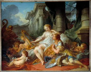 Die Liebe von Renaud und Armide, Illustration einer Szene aus „Das befreite Jerusalem“ von Torquato Tasso