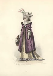 Frau im pelzgefütterten Kapuzenmantel, Zeit von Marie Antoinette
