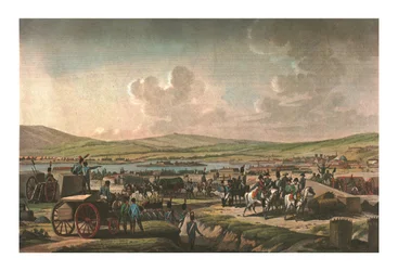 Napoleon besucht die Belagerungsarbeiten in Danzig unter der Leitung von Marschall Lefebvre, 9. Mai 1807, um 1850