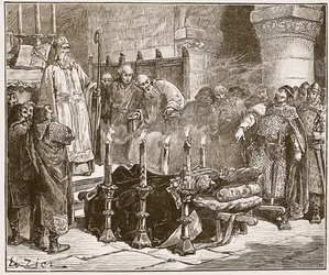 Fitz-Arthur verbietet die Beerdigung von William, Illustration aus 