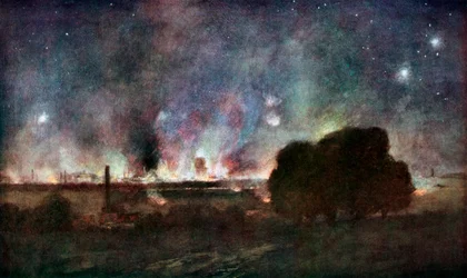 Arras in der Nacht in Flammen, Frankreich, 5.-6. Juli 1915, 1926