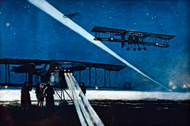 Rückkehr vom Nachtflug, simulierte Bombardierung