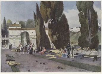 Soldaten spielen Boules während des Italienfeldzugs