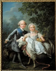Porträt von Charles Philippe von Frankreich, Graf von Artois (zukünftiger Charles X) und seiner Schwester Madame Clothilde, zukünftige Königin von Sardinien