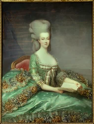 Porträt von Marie Antoinette (1755-1793), Königin von Frankreich. Dieses Porträt wurde 1781 von der Königin ihrem Beichtvater geschenkt. 18. Jahrhundert, Privatsammlung