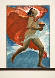 Prometheus läuft mit Feuer, aus Prométhée Enchaîné von Aeschylus, veröffentlicht 1941
